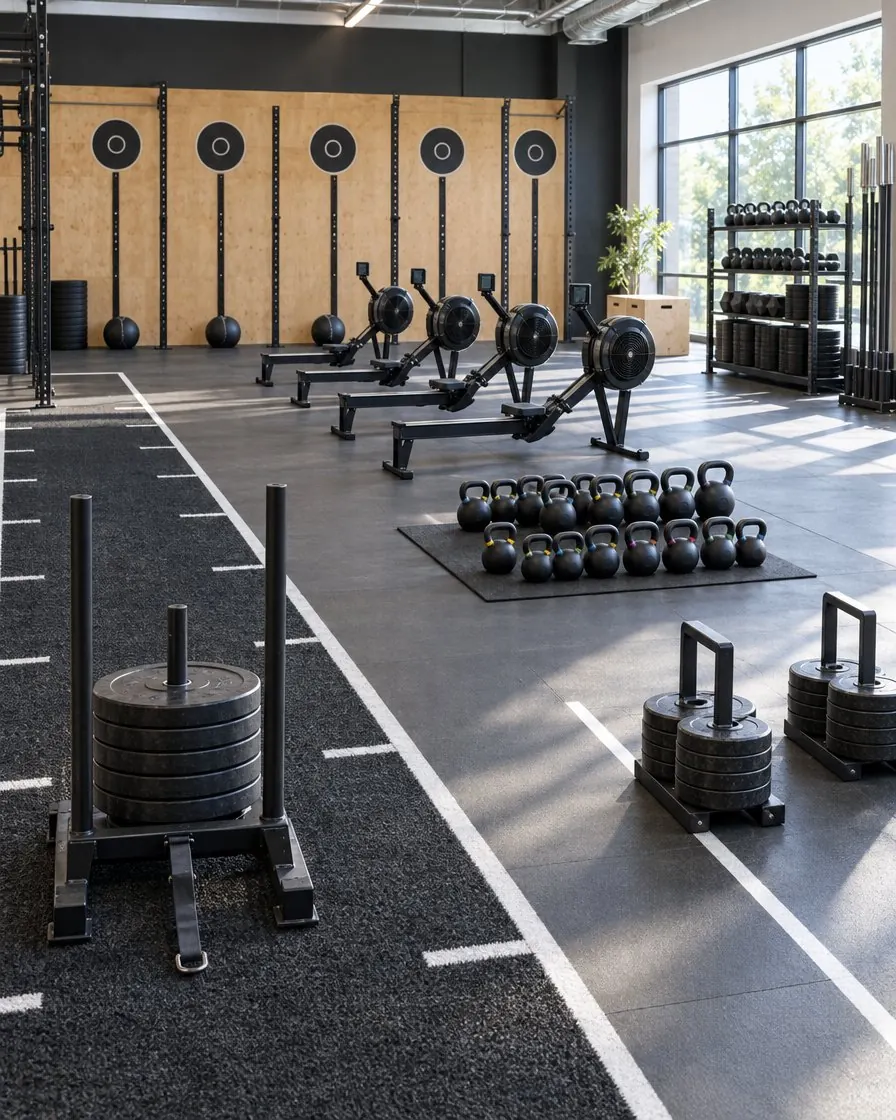 The gym floor before the grade